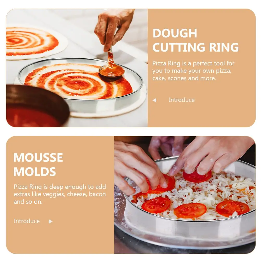 Stainless Steel Pizza Loading Ring 6 Inch Round Spreading Muffin Rings Sauce Dough Cutting Biscuit Kitchen Tool Cake Scones