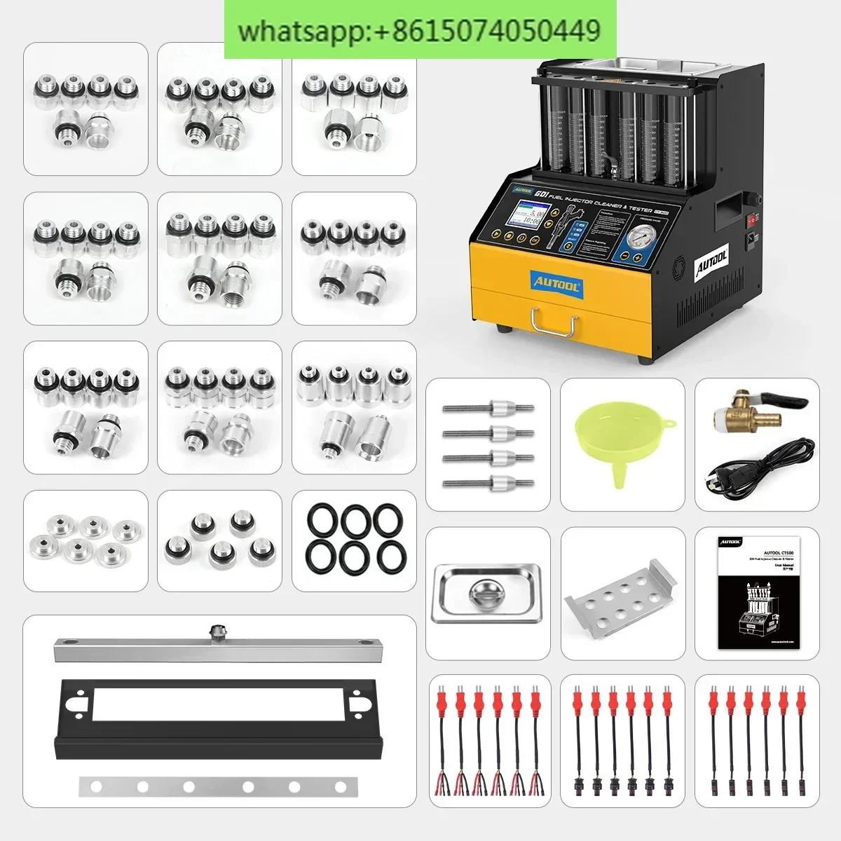 AUTOOL CT500 GDI EFI FEI Fuel Injector Cleaner & Tester Machine 6 Cylinders Fuel Injector Cleaner Tester for Car & Motorcycle