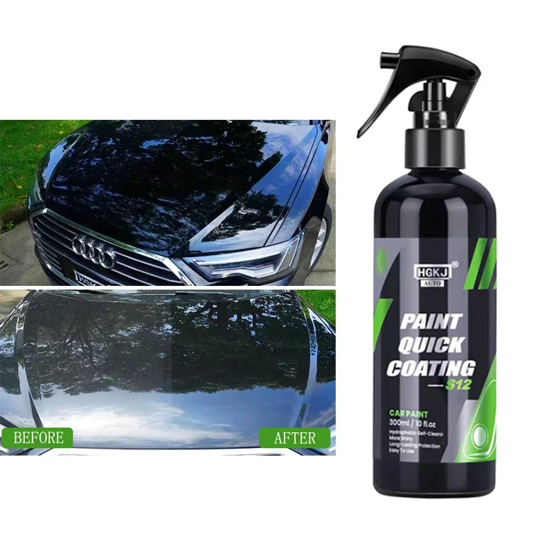 Car Ceramic Coating Spray Car Detailing Nano Hydrophobic Body Polish Paint Care HGKJ S12 Quick Paint Protection Wax Liquid