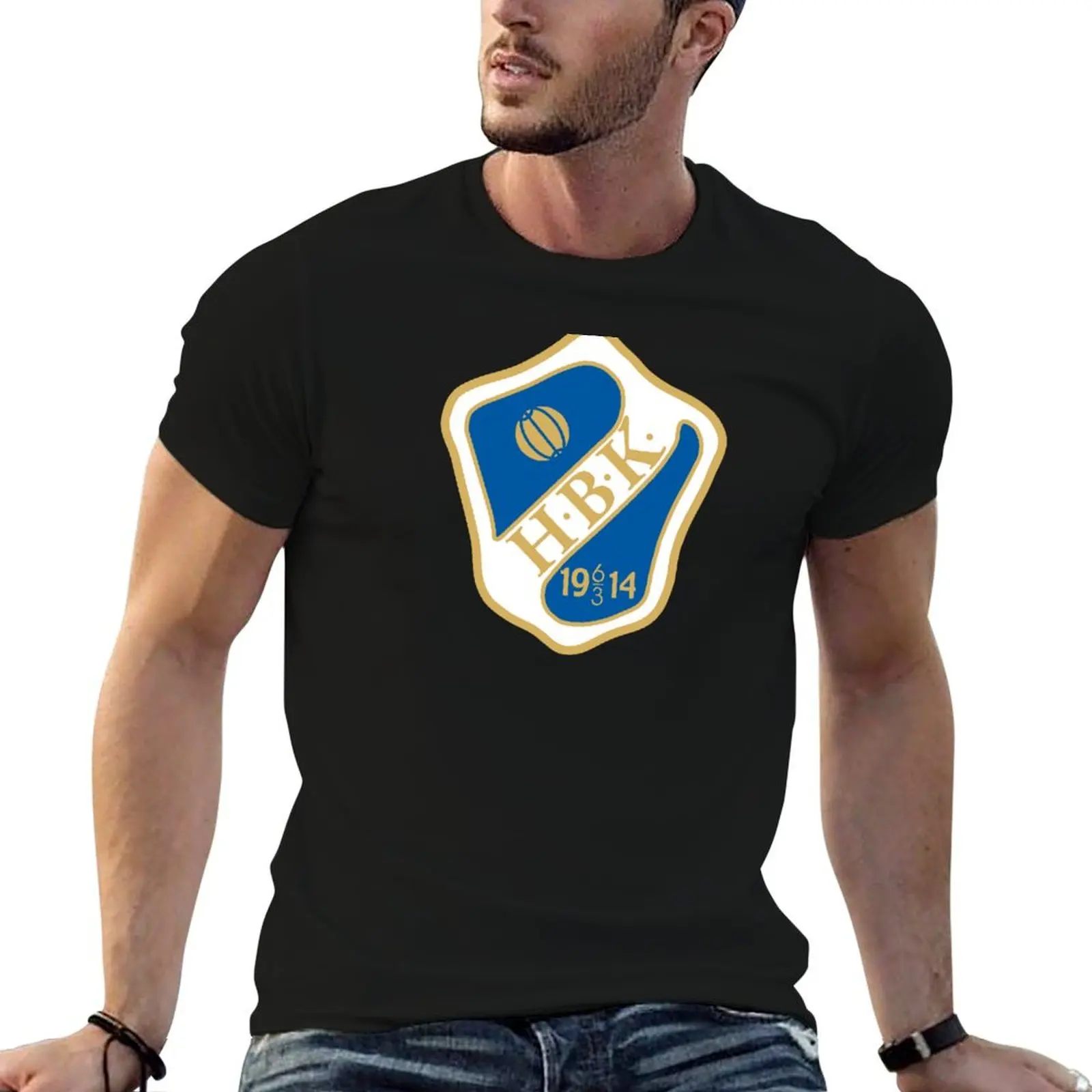 

Halmstads BK home T-Shirt t shirts for man cotton soft t shirt man luxury T-Shirt