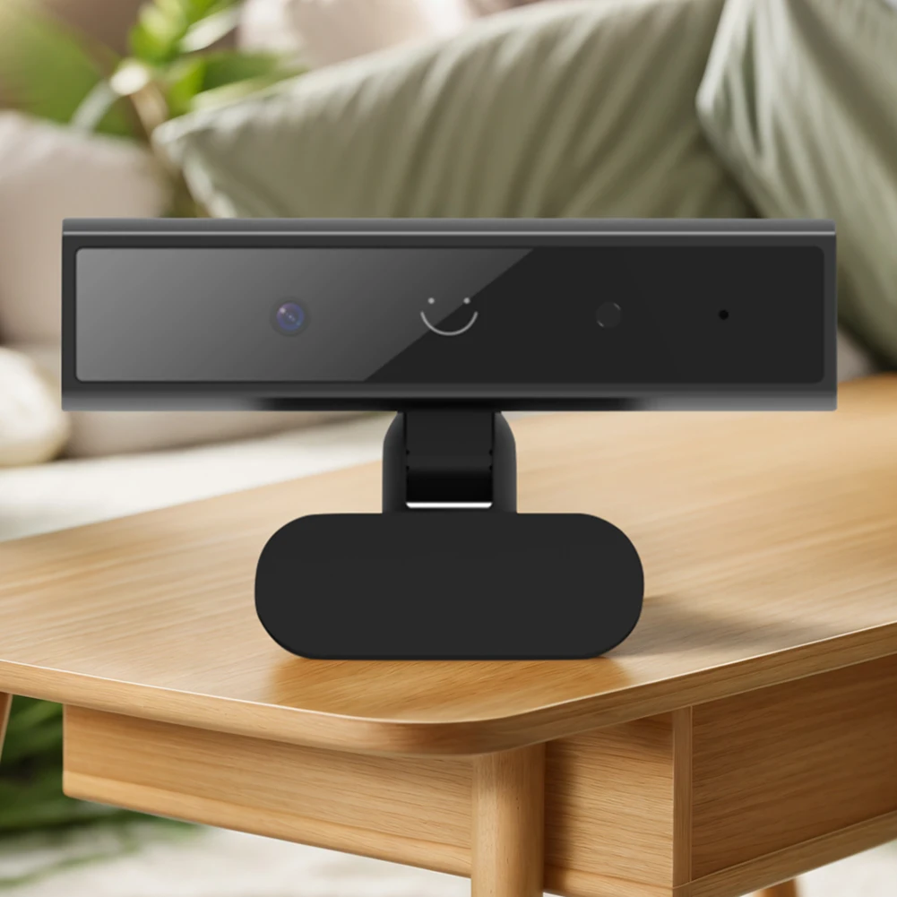 Facial Recognition Webcam with Single Microphone for Windows Hello Identification Login Web Camera for Laptop Desktop Computer