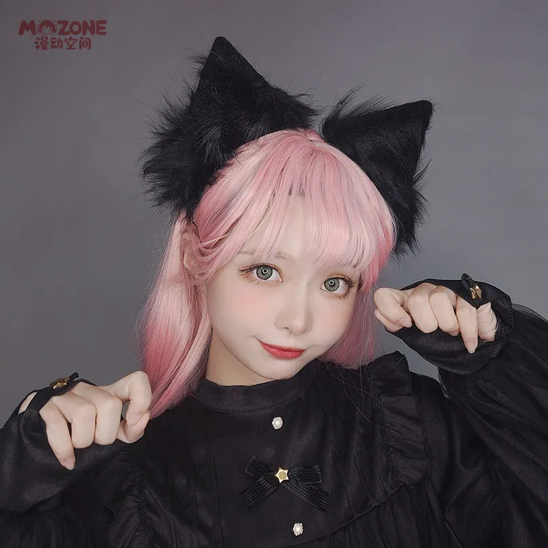 Kocie uszy COSPLAY wilk uszy symulacja ręcznie robione uszy zwierząt Lolita pałąk nakrycia głowy KC fox ucha akcesoria do włosów