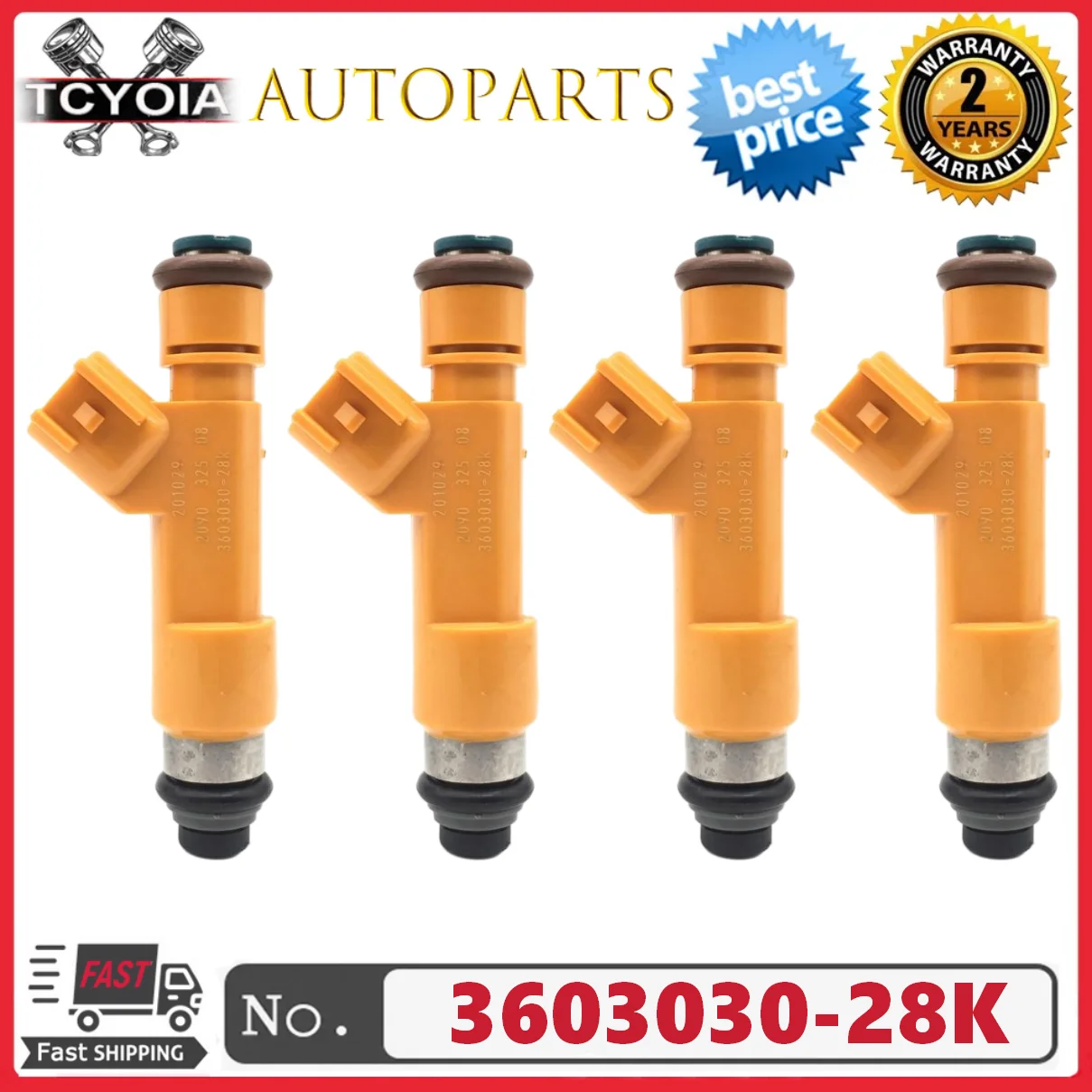 4 piezas/lote Inyectores de Combustible 103072116 3603030-28K 360303028K Para FAW XIALI N5 FAW V2 V5 Charlie N5