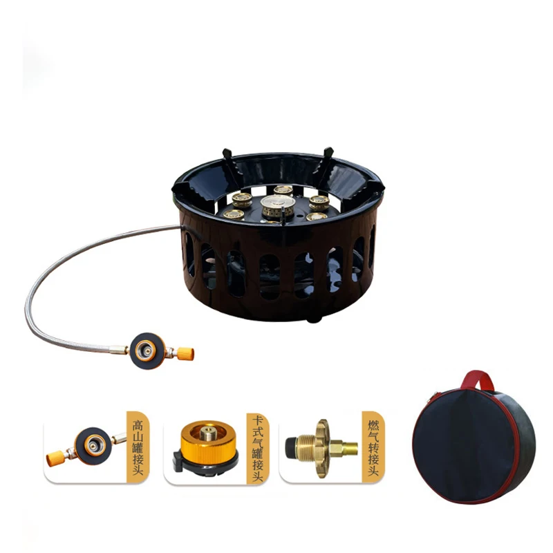 16800W Outdoor Camping Gas Stove High Altitude Portable Camper Stove Travel Hiking Barbecue BBQ Cooking Gas Burner Camping Tools