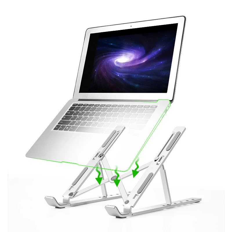 Aluminum Alloy Adustable  Laptop Holder Stand Foldable Portable Notebook Computer Bracket Lifting Cooling Holder w storage bag