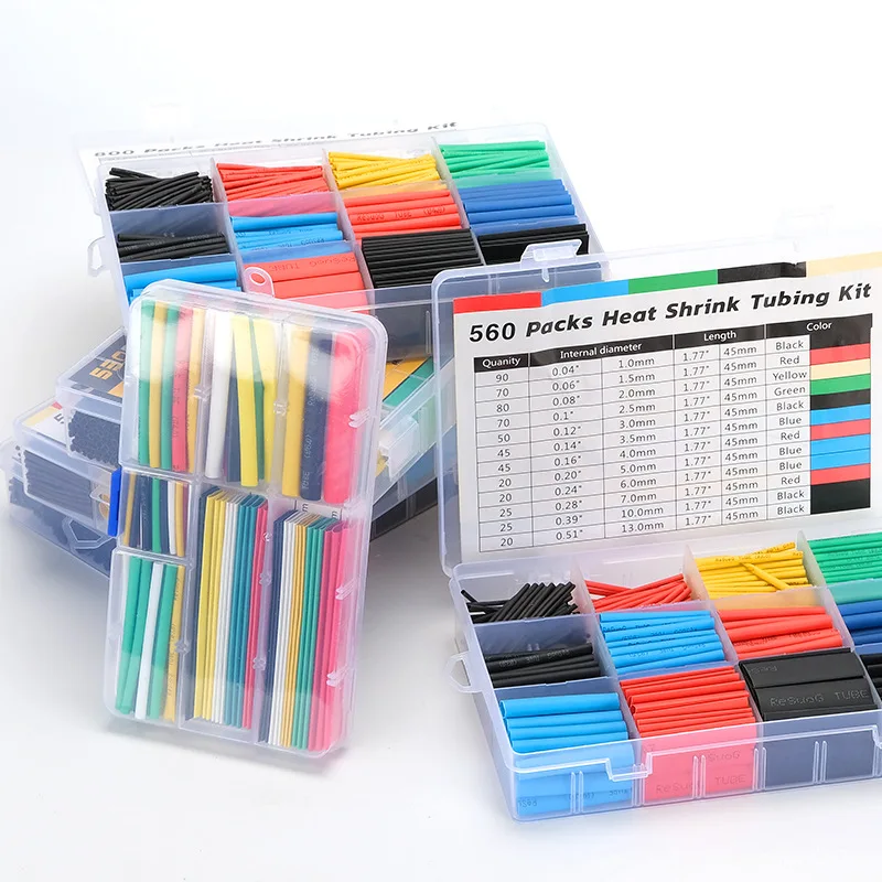 

Набор термоусадочных трубок (140-800 шт.): термостойкие трубки для изоляции электрических соединений, кабелей и проводов