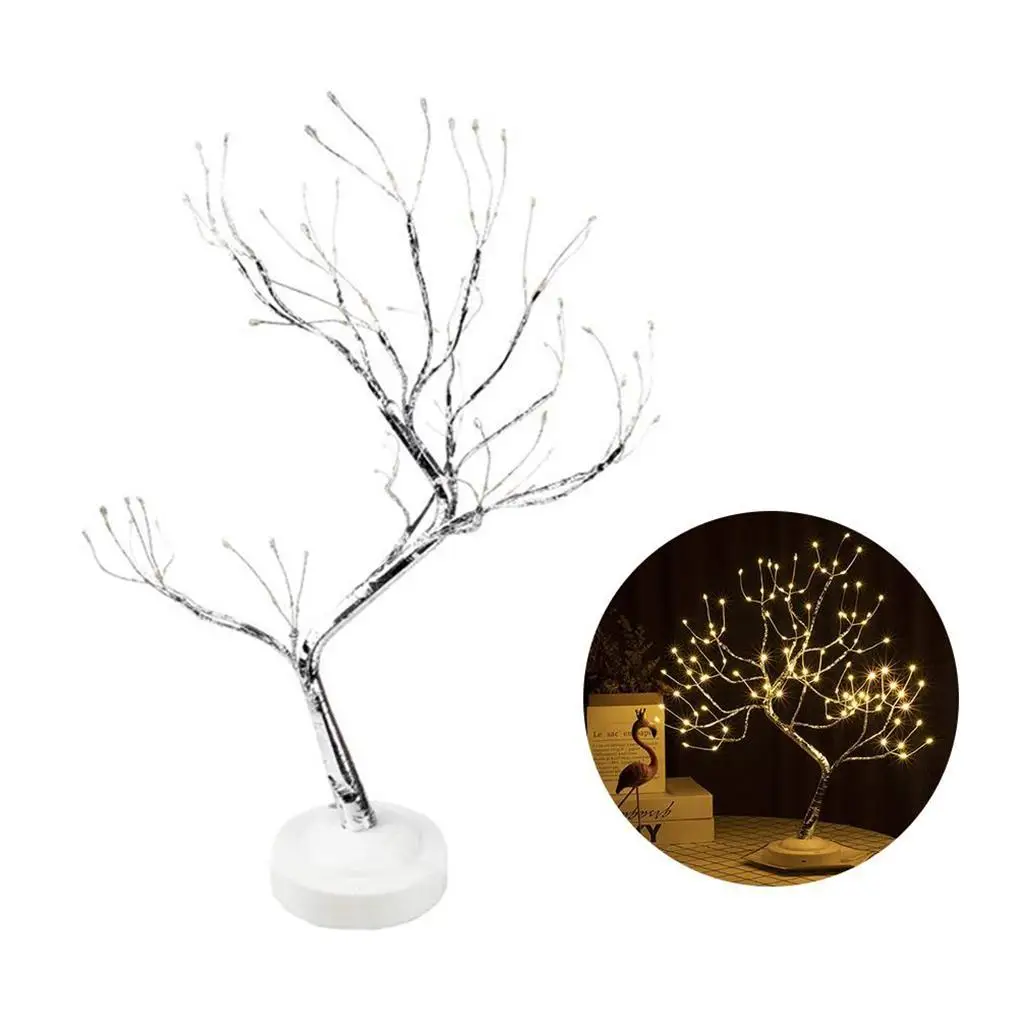 LED Table Lamp Tree Copper Wire USB Powered Bedroom Study Decorative Deack Lamp Creative Lighting Indoor Night Lamp