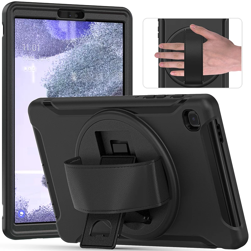 Armor Case for Samsung Galaxy Tab A7 Lite 8.7 2021 SM-T220 T225 Tablet Case Kids Safe Shockproof 360 Rotating Kickstand Cover