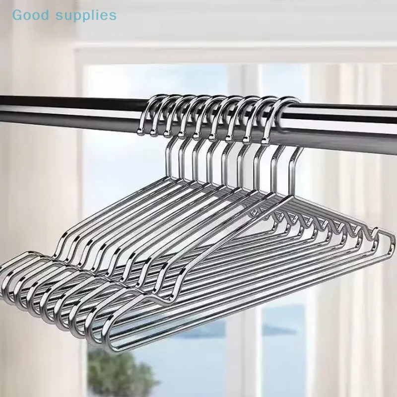 

1/10 шт. вешалка для одежды из нержавеющей стали для утолщенного широкого плеча, железная вешалка для костюма из бука, бесшовная нескользящая металлическая вешалка с краской