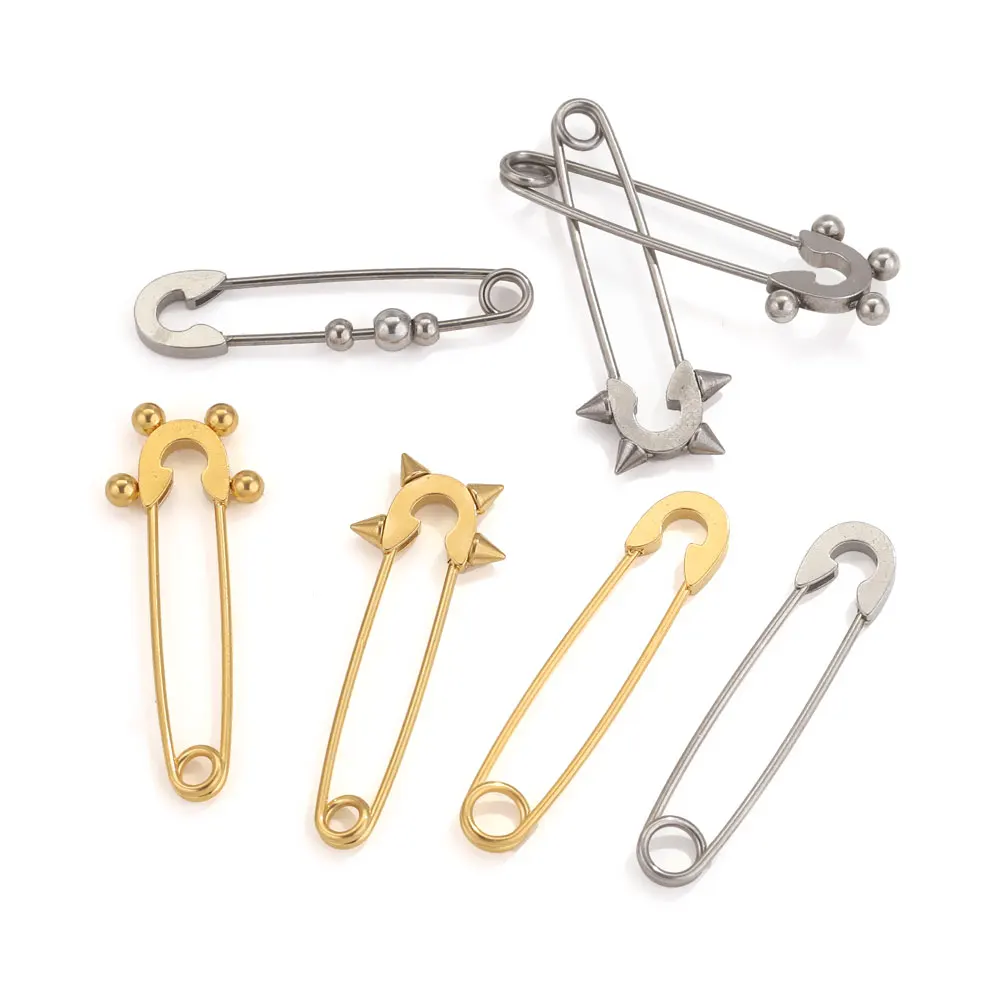 5pcs Stainless Steel Safety Pins DIY Needles Large Pin For Clothes Safety Pin Paper Clip Brooch Apparel Accessories Wholesale