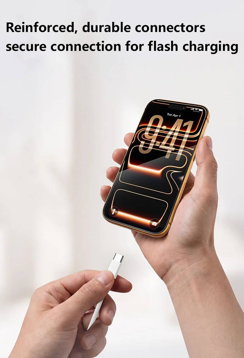 5 Stück USB-A-Kabel zu USB-C 240W Schnellladekabel unterstützt Schnellladung für iPhone 17 16 15 Samsung Huawei Xiaomi usw. – Detail 8