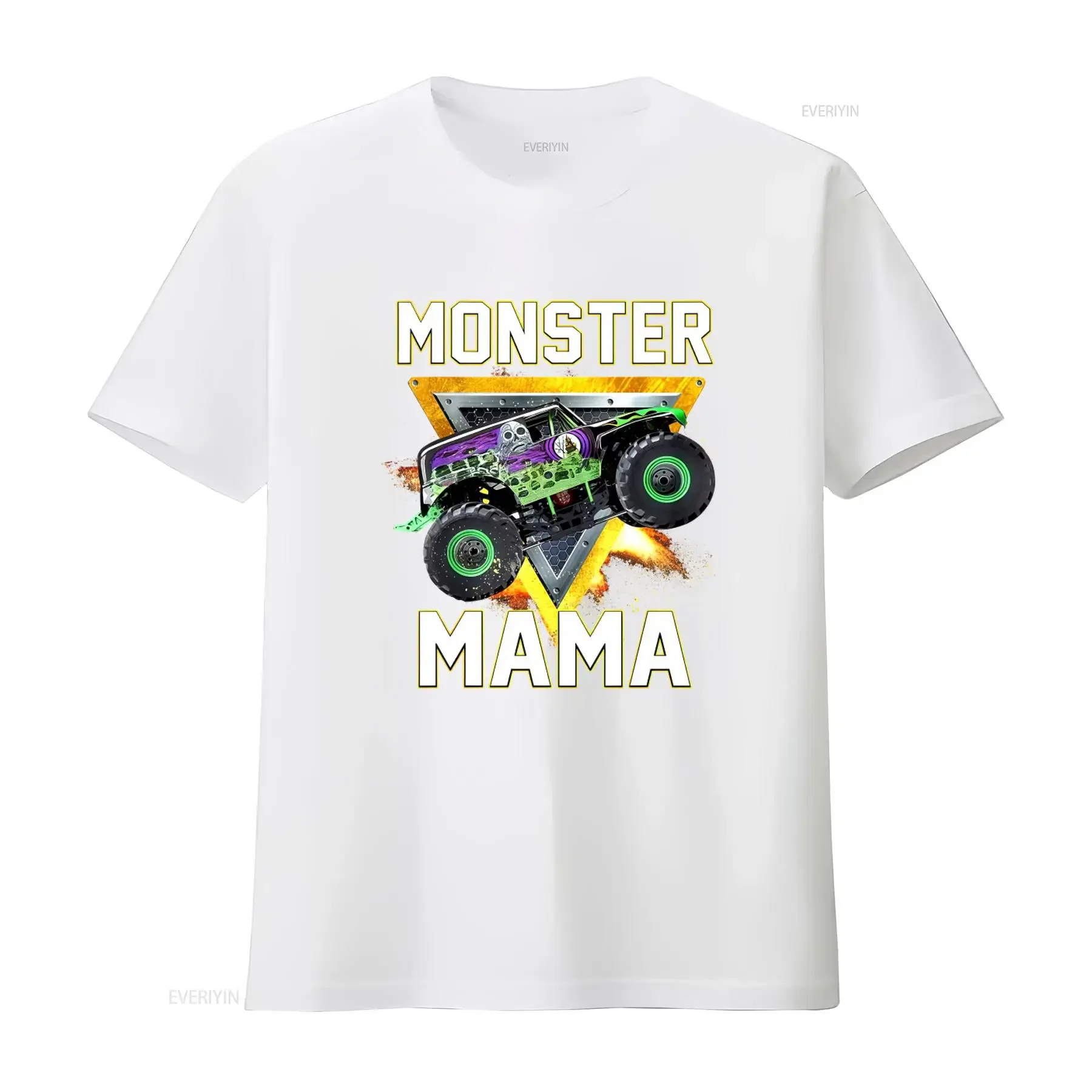 Monster Truck Mama T Shirt Design Perfect for Lovers Stylish and Comfortable vintage Washed graphic Casual homme Versatile view 3