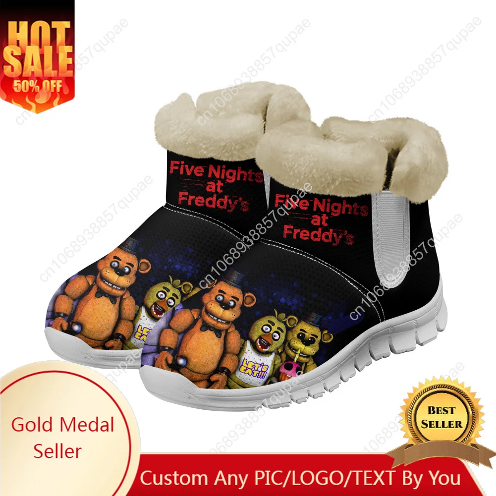 Fnaf F-Freddy At Game N-Nights F-Five Snow Boots Anime Teenager Customized Boot Casual Snow High Quality Couple Sports Shoes