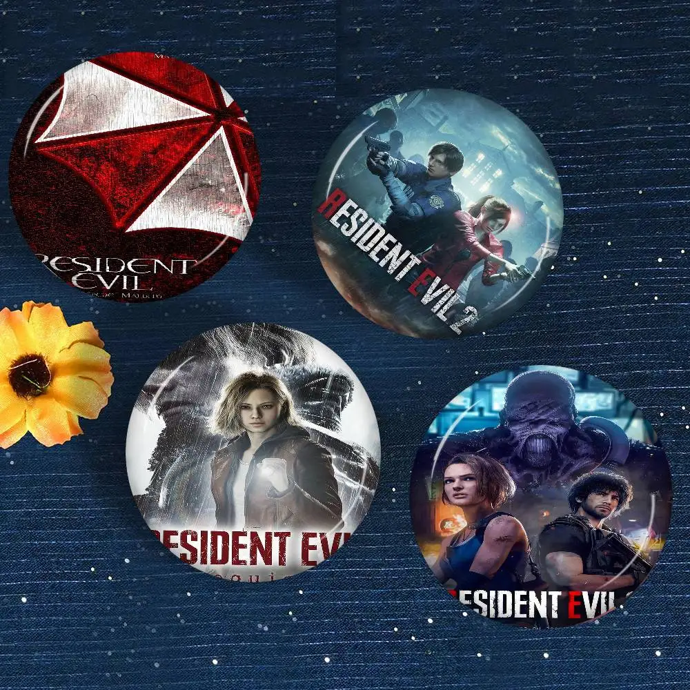 Resident-Evil Game Customizable Soft Button Pin For Women Creative Jewelry Funny Badge Cartoon Lover Hat