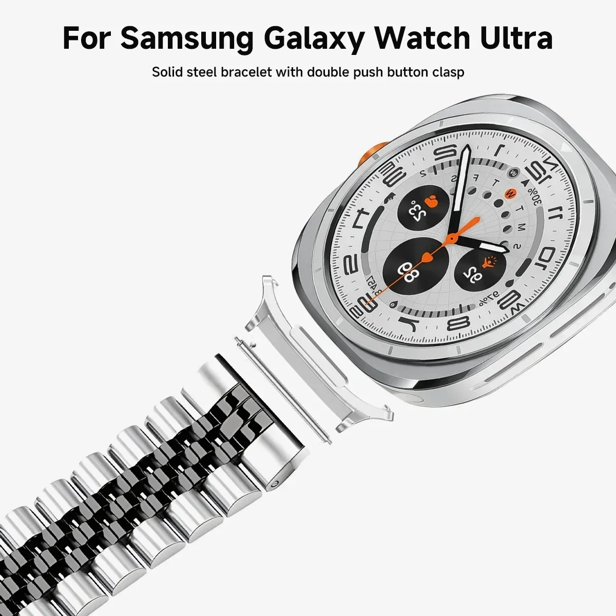 Metal Luxury Watch Strap For Samsung Galaxy Watch 7 Ultra 47MM Stainless Steel Bracelet Replacement Correa Watch7Ultra Watch Ban