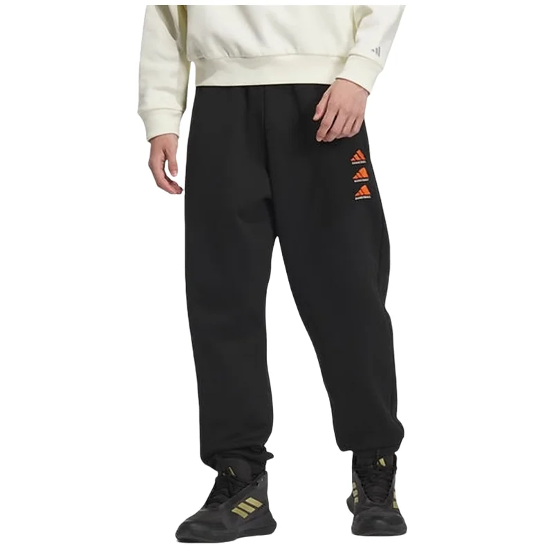 

Adidas 2024AW Простые вязаные удобные ветрозащитные повседневные спортивные брюки со средней талией на шнуровке JC6816 черные