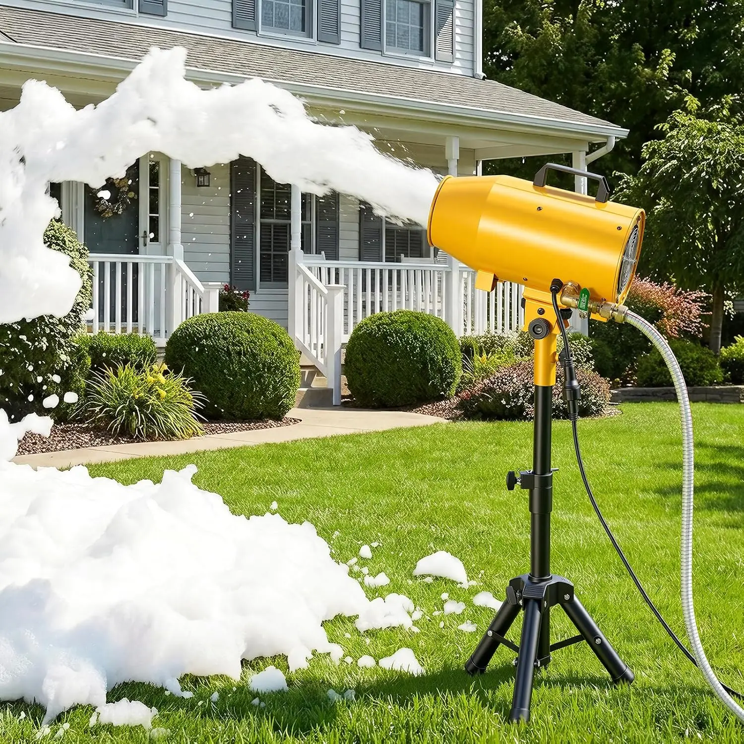 Foam Machine, Adjustable Angle Control Foam Cannon Party Machine, Bubble Cannon with Fan & Triangular Structure, Dense Foams Mak