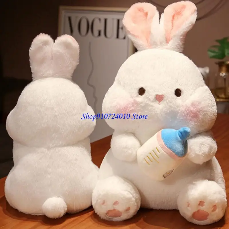 77HD Lovely Rabbit Stuffed Animals Sweet Soothing Doll Soft Comfortable Rabbit Doll Early Education Toddlers Toy