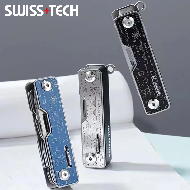 

Swiss Tech 9 In 1 Multitool Folding Scissors Bottle Opener Screwdriver Saw Mini Portbale Outdor Multi-function EDC Tool