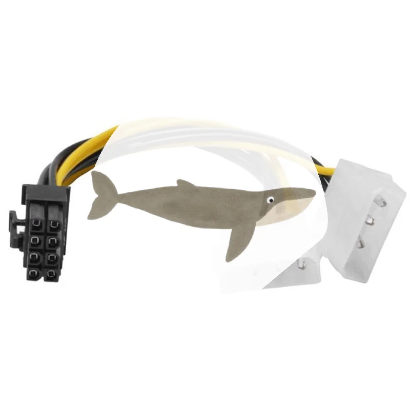 8Pin Male To Dual 4Pin Female PCI Express To Molex Graphics Card Power Cable Adapter Male To Dual Female Converter