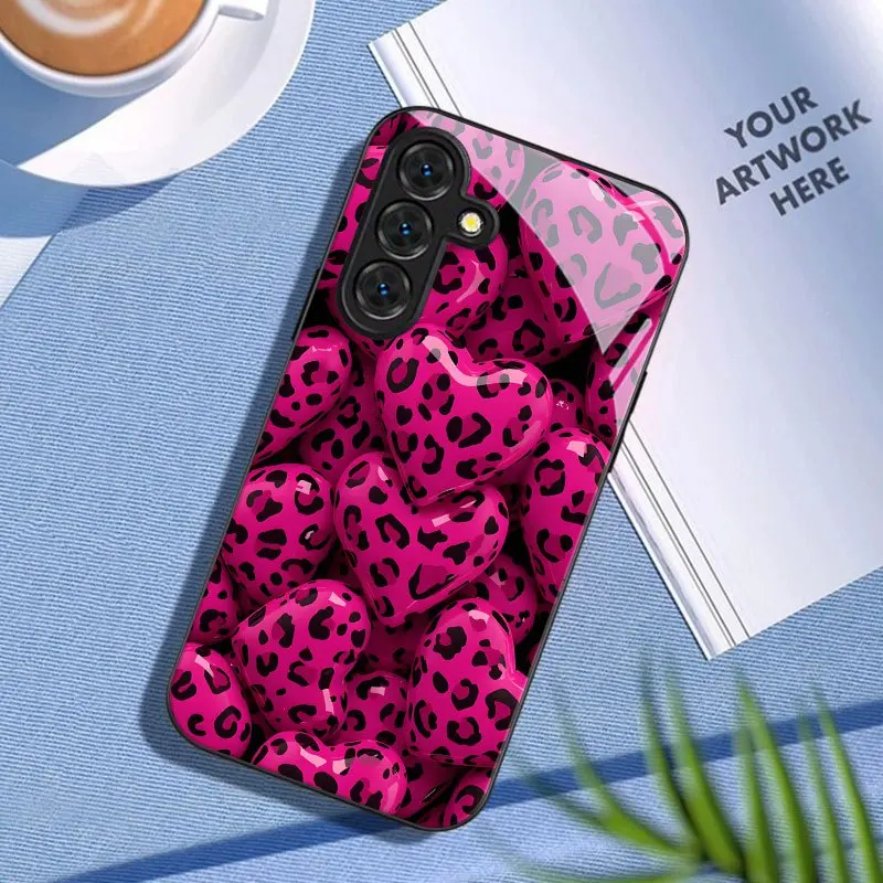 Pink leopard print pattern phone case, suitable for Samsung Galaxy S26/S25/S24/S23 Ultra /S22 Ultra/S20 Ultra/56/A72/A73 5G