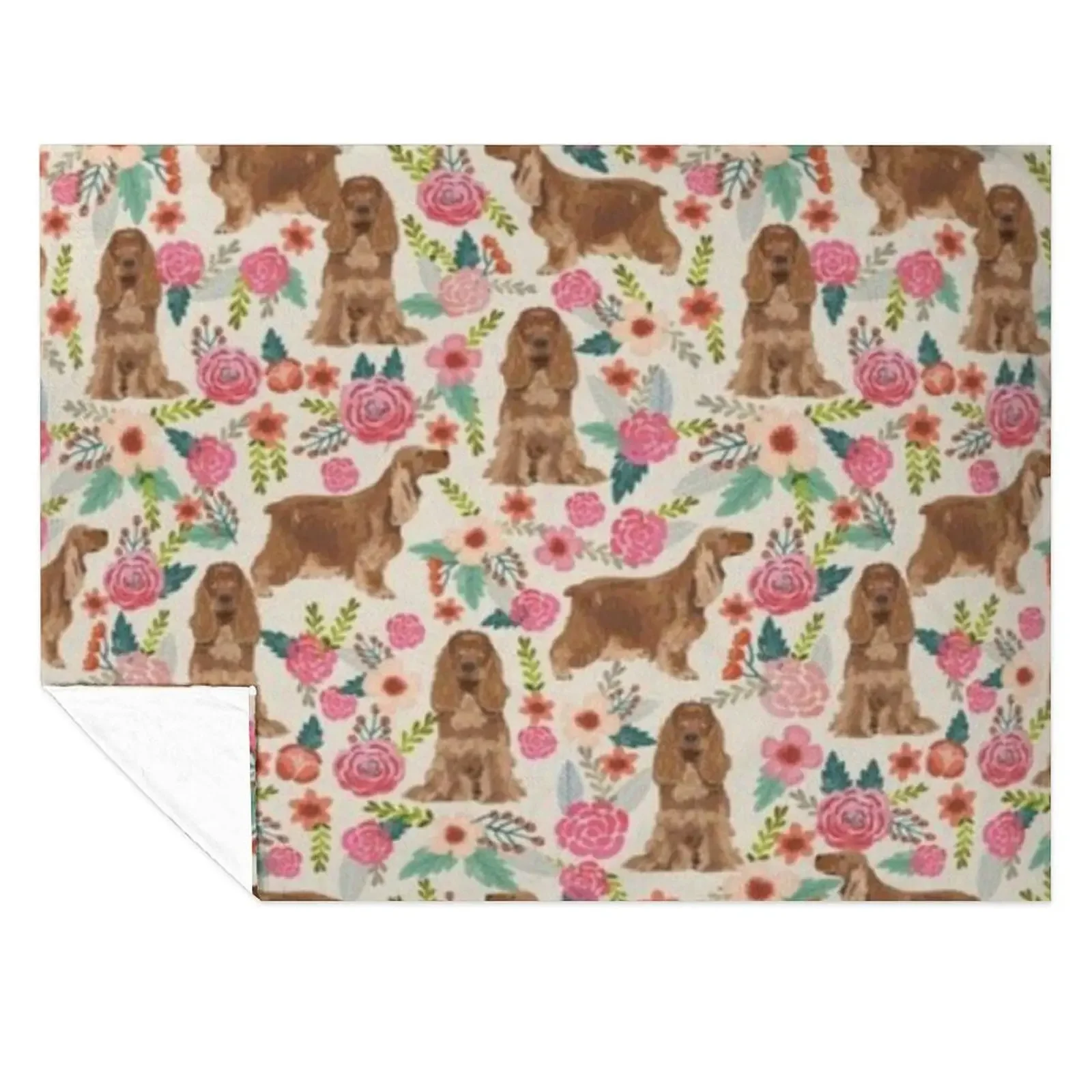 

COCKER SPANIEL Throw Blanket Plush Beautifuls Soft Plush Plaid Decorative Beds Blankets