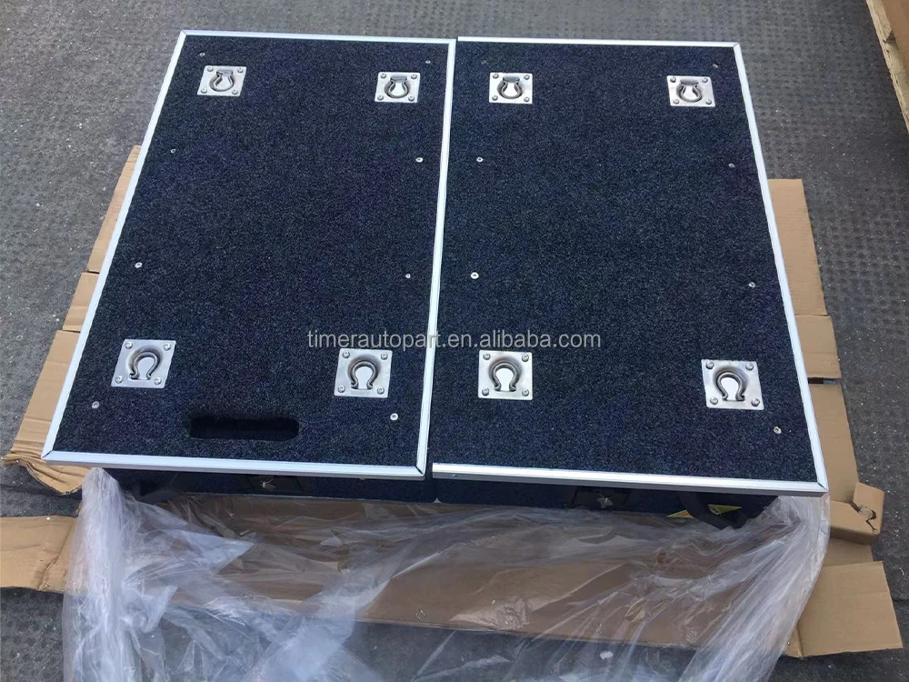 Hot Seller Steel Offroad SUV Car Drawer Left Top Sliding Double Drawer for LC200 with Side Wings 4x4 SUV Camping Storage Boxes