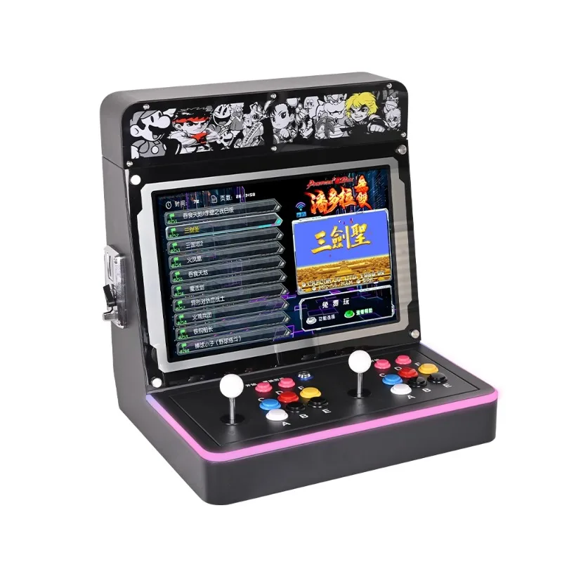 

Desktop scan code joystick arcade moonlight treasure box double slot game machine nostalgic 97 fighting machine