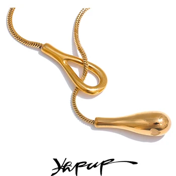 Yhpup Ayırt Edici 316L Paslanmaz Çelik Zarif Zincir Moda Kolye 18 K PVD Kaplama Suya Dayanıklı Charm Altın Renk Takı