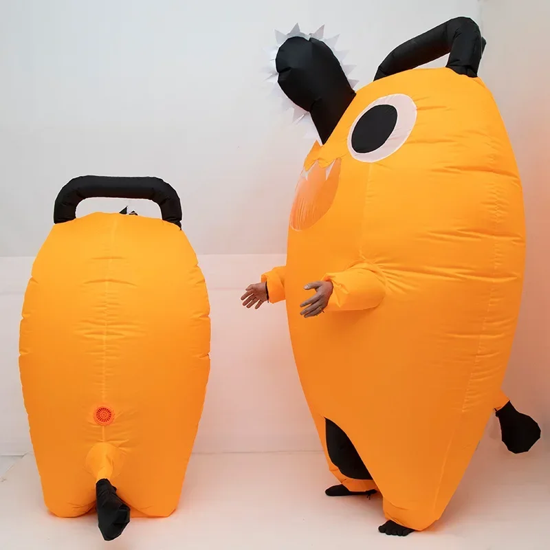 Motosega Uomo Costume Gonfiabile Pochita Bambino Adulto Uomo Ragazzo Donna Ragazza Anime Vestito Cosplay Eroe dell'Inferno Diavolo Carnevale di Halloween MN