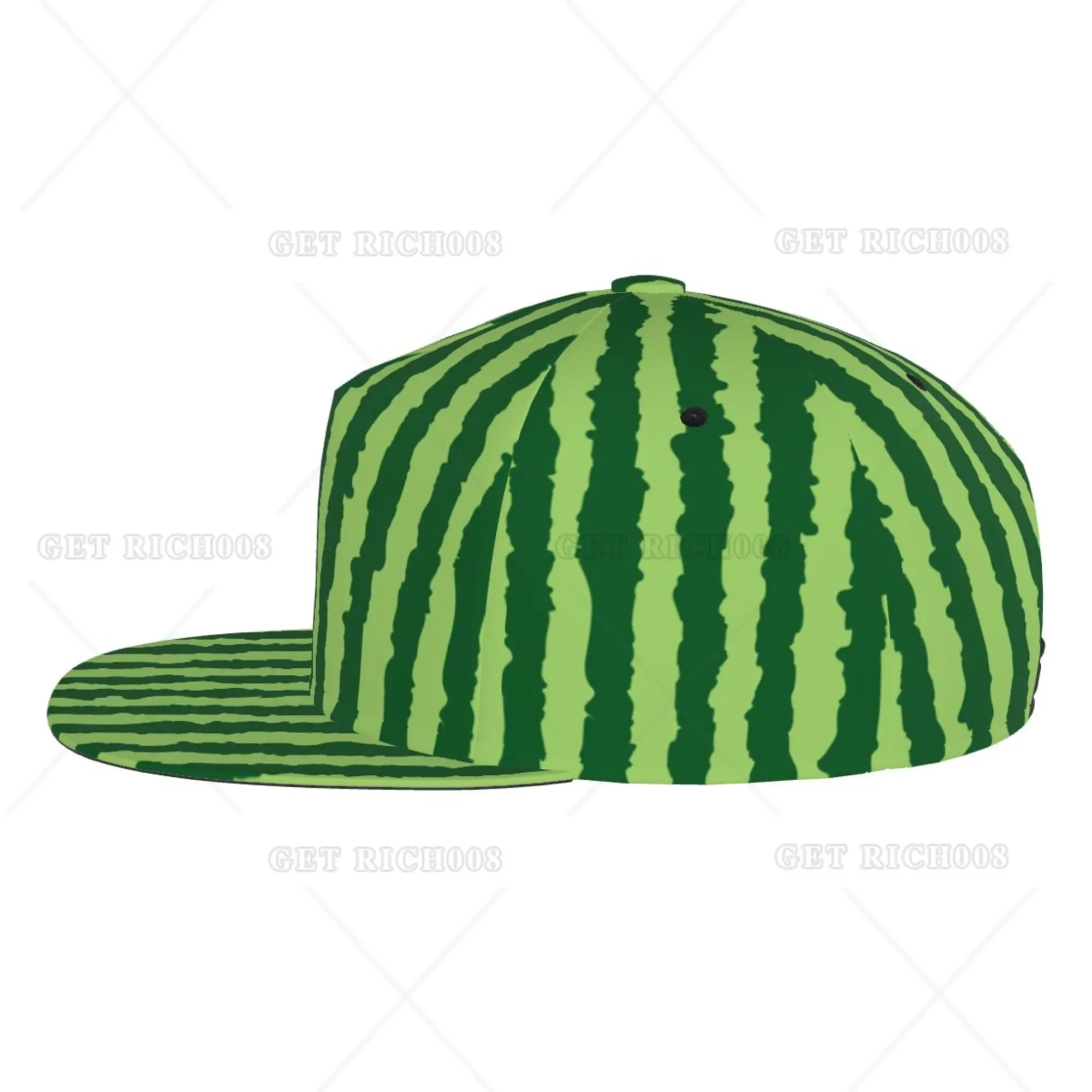 Funny Watermelon Summer Snapback Hat Hip Hop Flat Brim Cap Unisex Adult Teens Adjustable Baseball Print One Size Outdoor