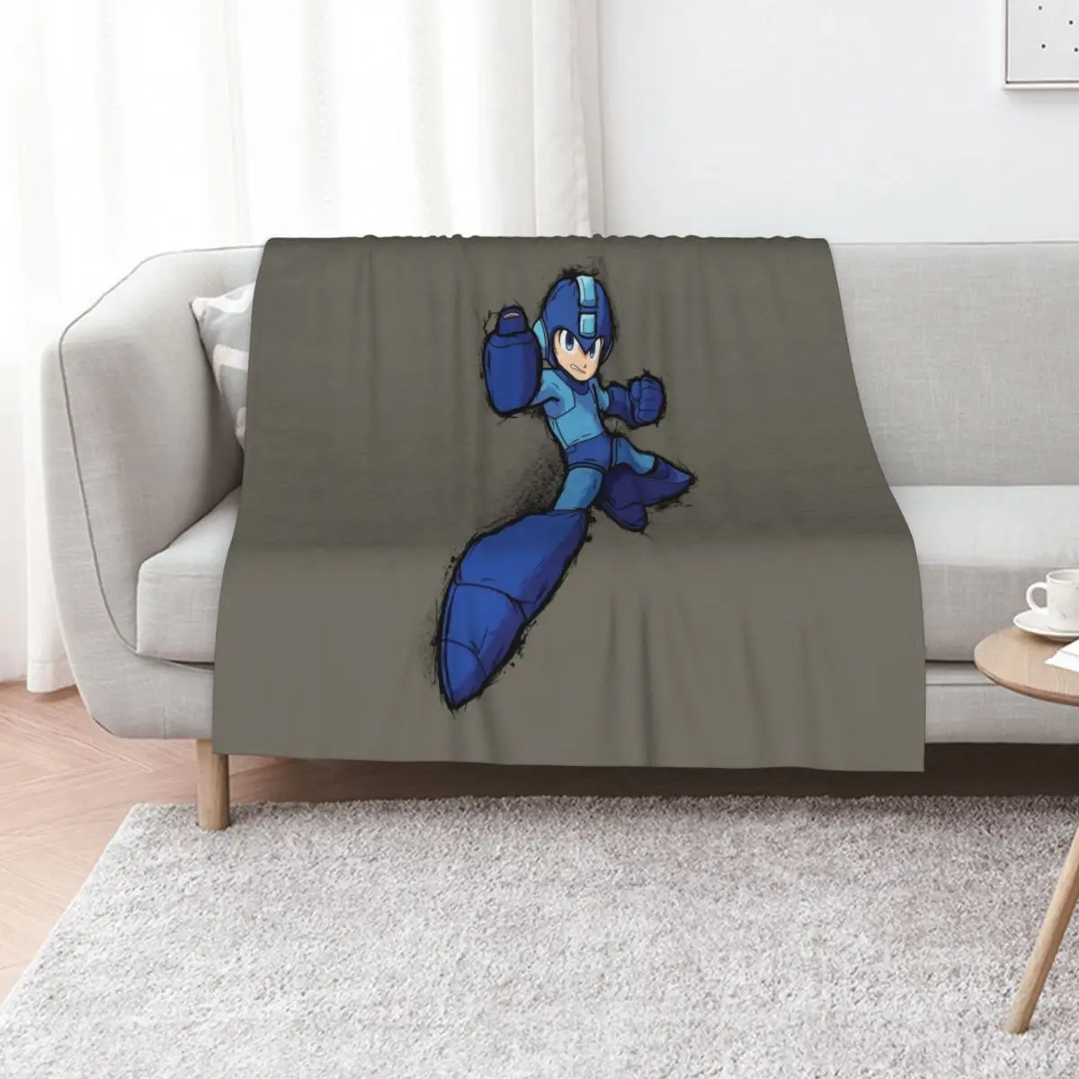 Megaman vintage inked Throw Blanket Warm Napping Blanket for Office Couch Bed