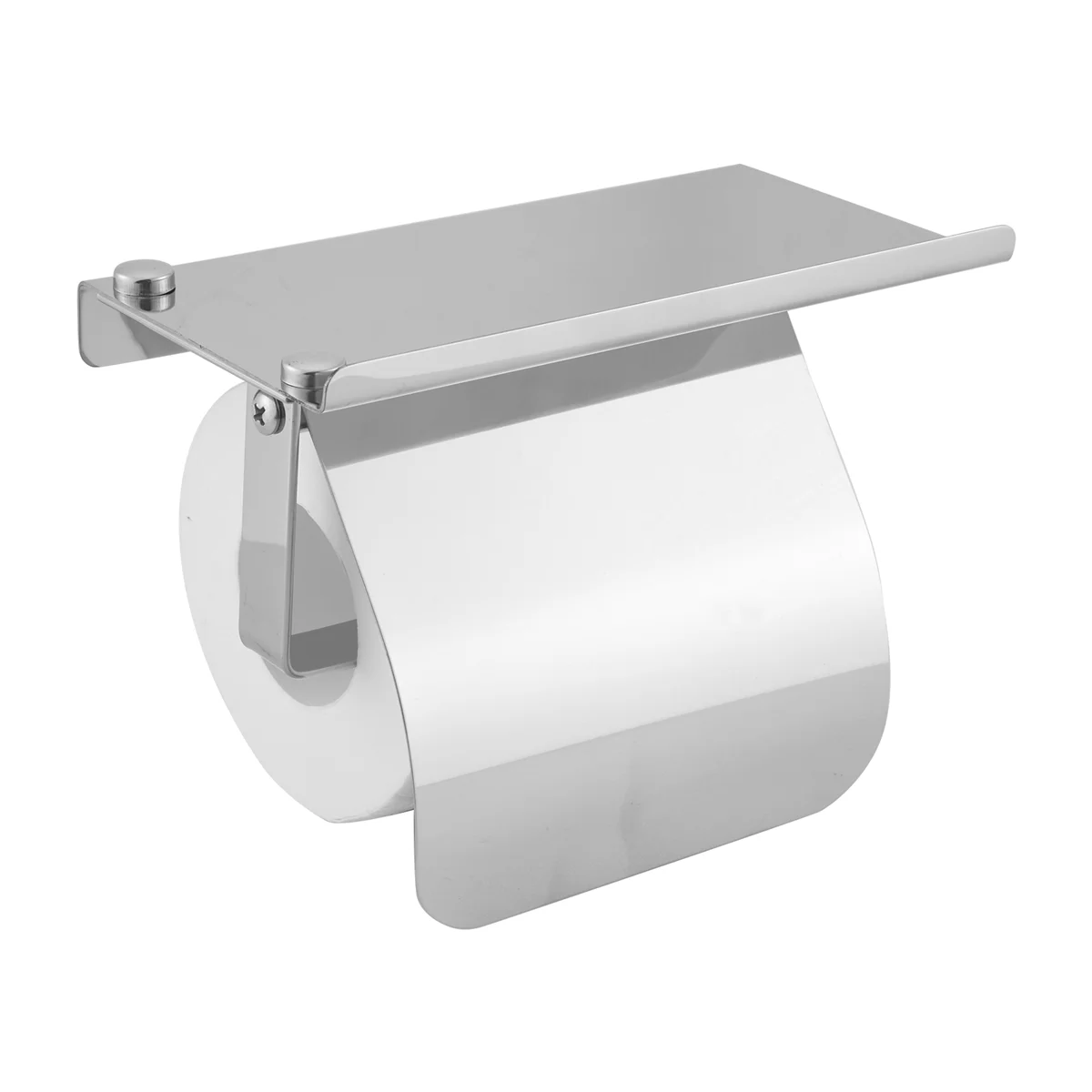 Porta carta igienica moderno per montaggio a parete in acciaio inossidabile con ripiano per telefono Porta rotolo di carta Apparecchio per il bagno Bagno