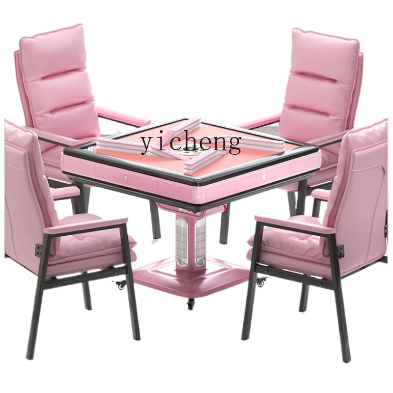 XL pink whirlwind roller coaster mahjong machine automatic dining table dual-purpose heating household