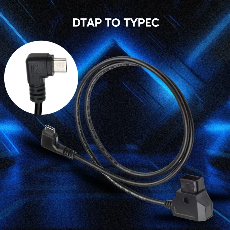 50cm/19.6inch D-TAP to Type-C Connector Adapter Cable V-port Battery Wire 96BA