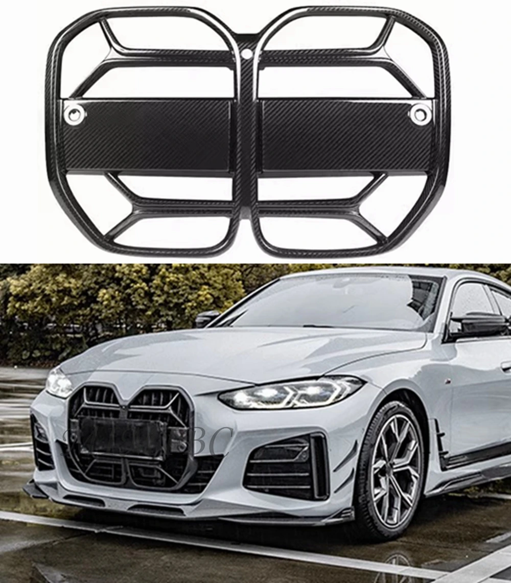 

For BMW 4 Series G22 G23 G26 2021-IN Car Accessories Dry Carbon Fiber Front Bumper Kidney Grille Without ACC & With ACC