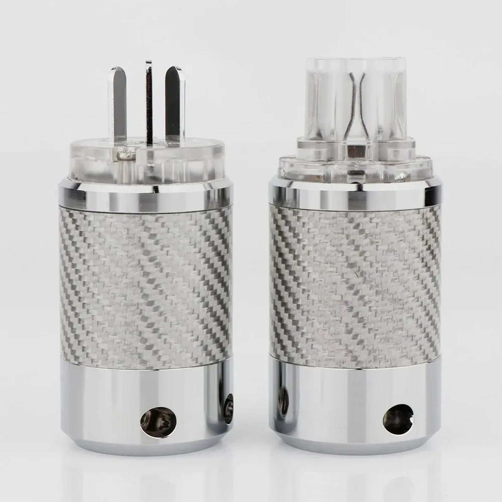 WCF4-TG/R Fibra de Carbono Banhado A Ouro/Ródio EUA Macho/Fêmea Plugue de Alimentação Conector IEC Conector AC para Cabo de Alimentação DIY