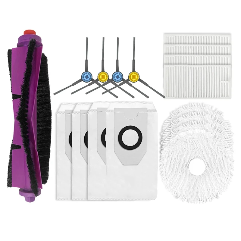 Accessory Set Fit for V12 Robot Vacuum Cleaner Parts Main Side Brush Mop Filter Dust Bag-A09G