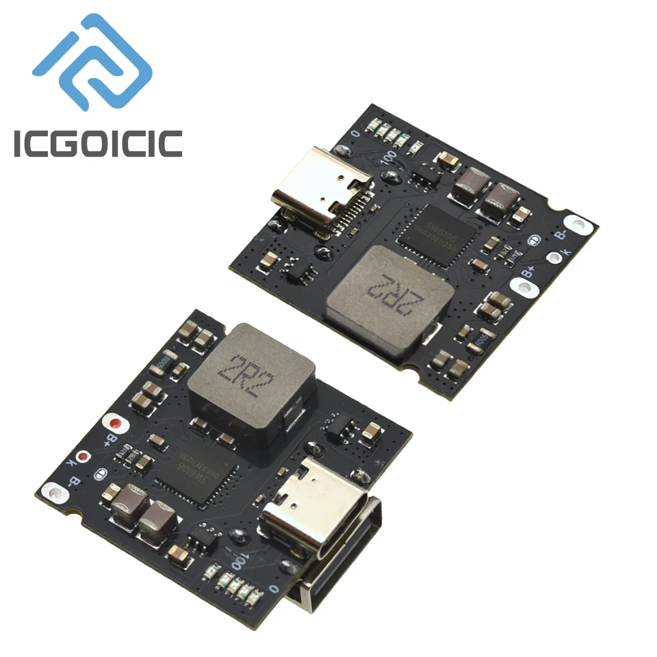 Placa de carga/descarga PD de bateria de lítio 3,7 V ~ 4,2 V – Módulo de carregamento rápido bidirecional 4A para bancos de energia