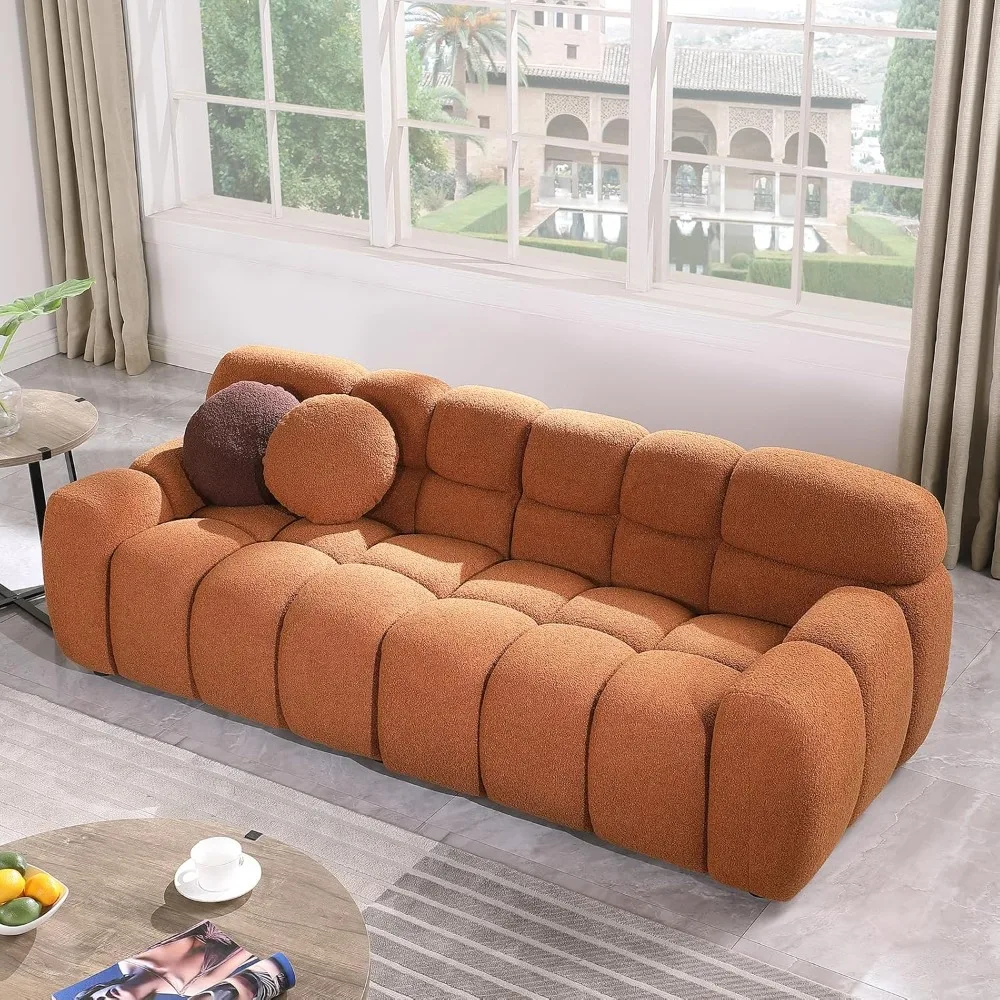 Sofa, modern tufted cloud comfortable 3 seater bubble sofa, deep seat 2 pillows, suitable for living room apartment office