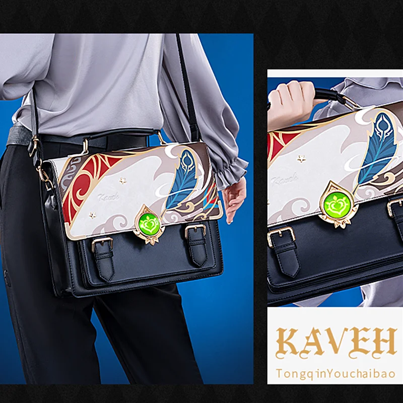 Kavi Kaveh Preppy Commuter bag Game Genshin Impact Cosplay Messenger Bag Anime Men Fashion Shoulder Bag Handbag 2024 Pre-sale