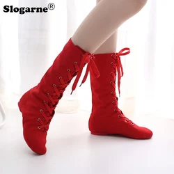 Pole Dance Shoes Women Ballet Boots Jazz Shoes Girls Stage Show Footwear Modern Jazz Boots Men Leather Sole Modern Dance Shoes