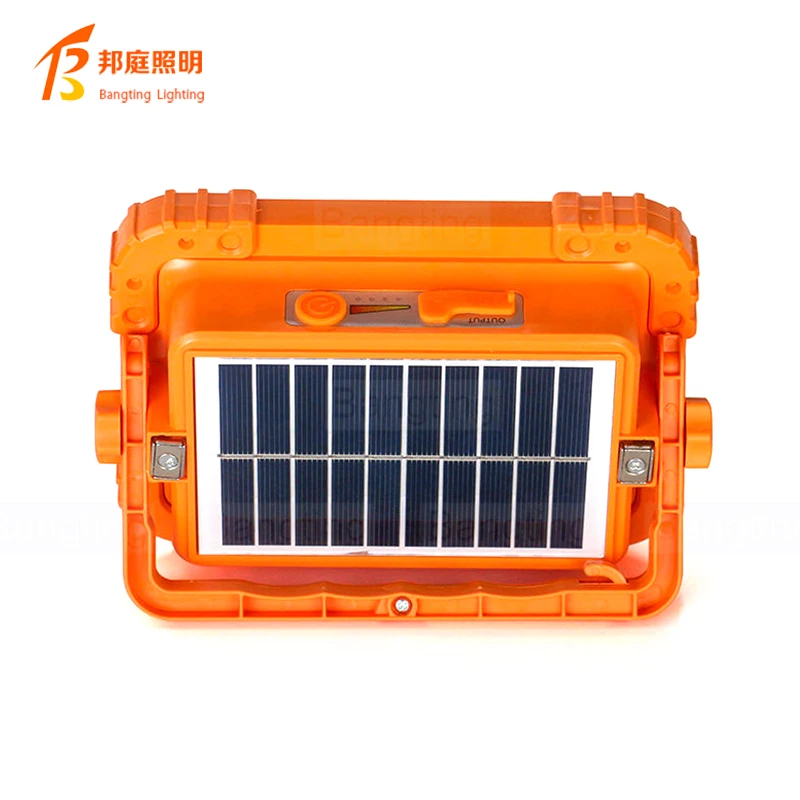 New High-power Rechargeable Solar Outdoor Portable LED Reflector Spotlight Projector Floodlight Construction Light