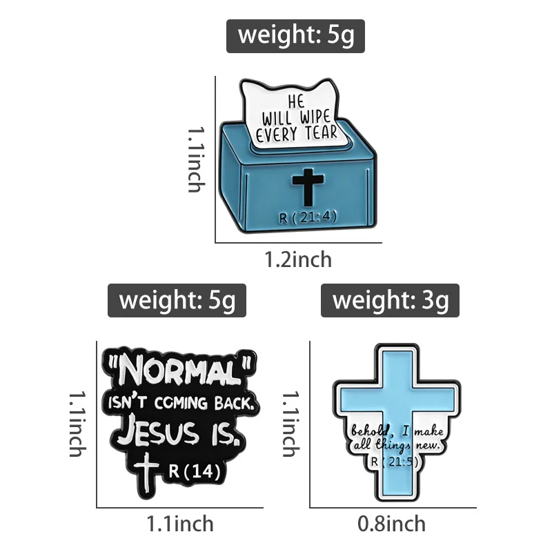 Christian Faith Simple Text Enamel Pin, Bible Words & Cross Decoration, Religious Theme Badge, Unisex Daily Wear Accessory Gift