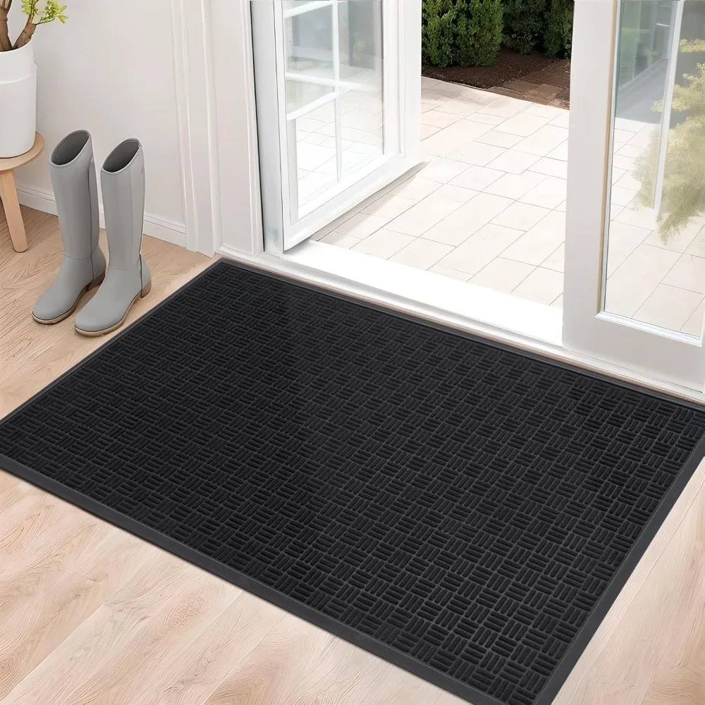 

Front Door Mat, Heavy Duty Durable Welcome Mat for Outdoor Indoor, Dirt Trapper Waterproof Super Absorbent Door Mat for Entrance