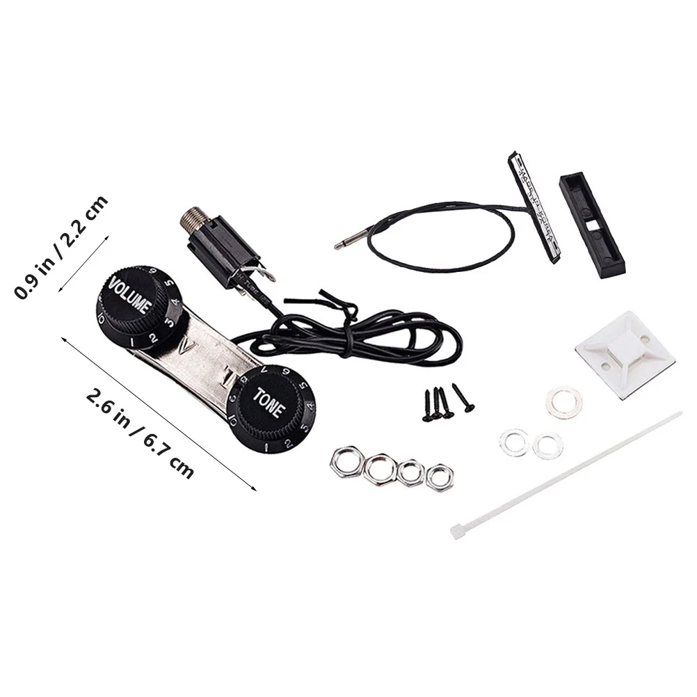B51 Guitar Violin Pickup Piezo Transducer Bridge Set Tone Volume Knob Electric Violin Amplifier Music Accessory