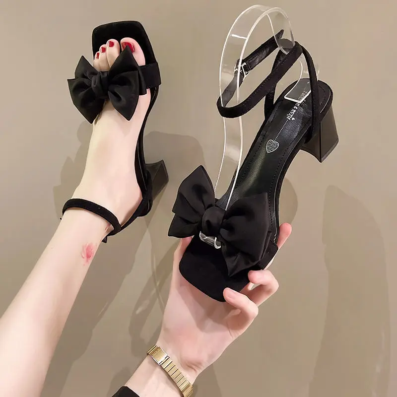 Flower Fashion Women Sandals Outerwear New Super Hot Sandals Women Summer Bow All-match Women High Heels Sandals