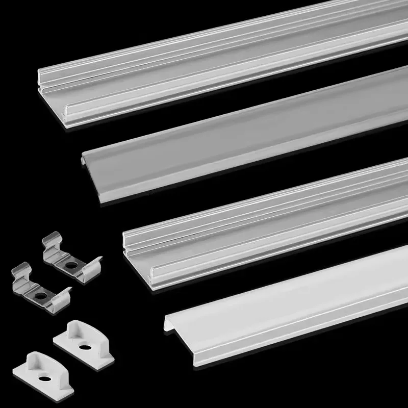 

50cm U/V-Style Aluminium Channel for LED Strip with Milky PC Cover - Aluminum Profile Light Holder for LED Bar Strips