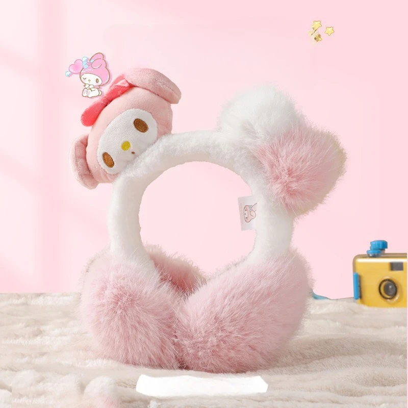 MINISO Sanrio coppe per orecchie calde invernali per bambini per orecchie calde per ragazze, orecchie per bambini medie e grandi, cartoni animati freddi e antivento