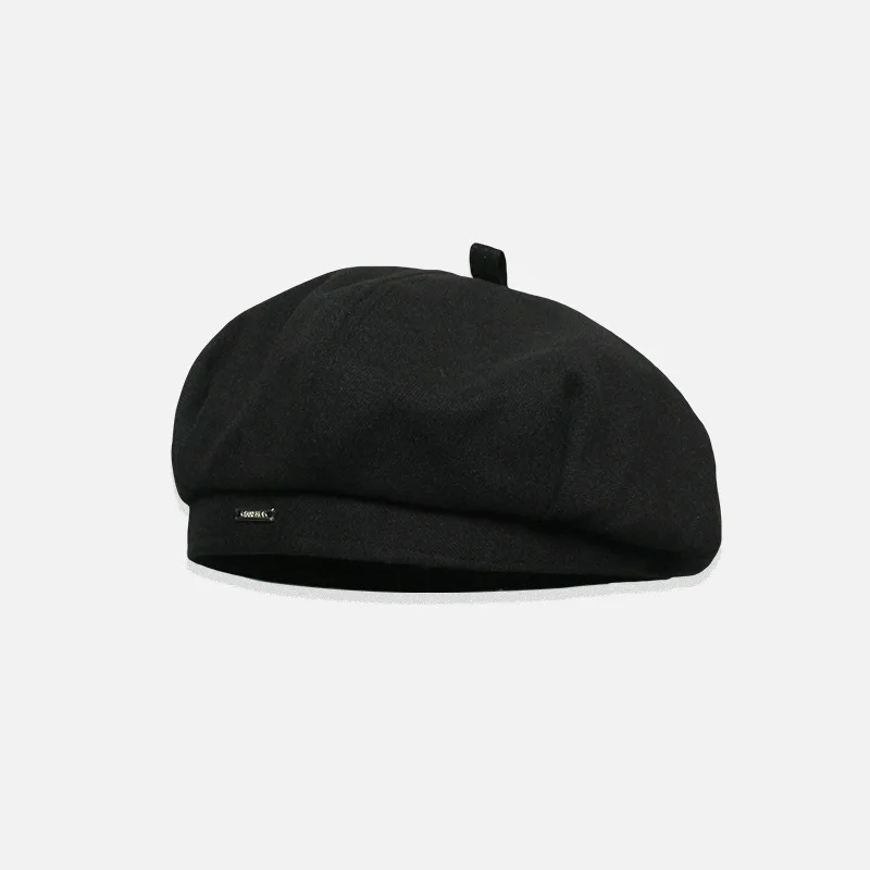 

Korean Style Thin Beret for Women Classic Premium Feel Black Solid Color Painter Hat Fashionable Spring Autumn Versatile Caps